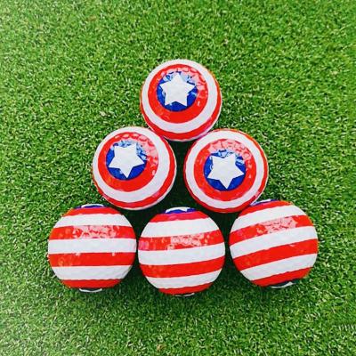 China Surlyn's best-selling cartoon golf balls color box golf game ball crystal transparent rubber+crystal transparent ball for sale