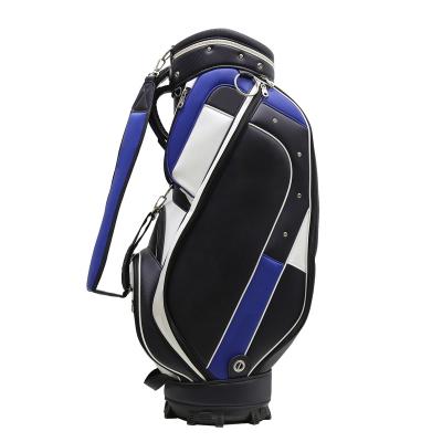 China Large Capacity Wholesale Good Quality Custom Portable Waterproof PU Made Golf Club Stand Golf Bag For Men for sale