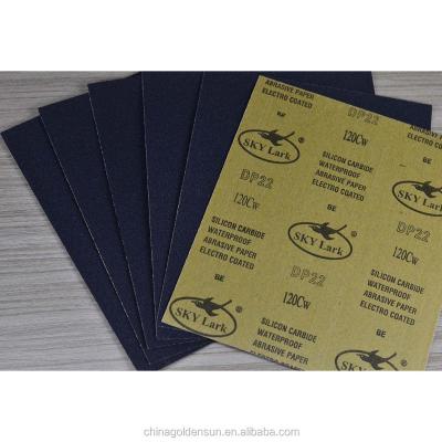 China Competitive Price Electro Even Coated Silicon Carbide Waterproof Emery Paper Dp22 230mm*280mm for sale