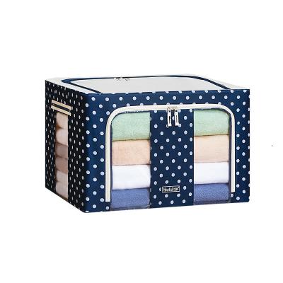 China Durable Spotted Multicolor Oxford Cloth Storage Box Toy Folding Storage Bag Storage Quilt Clothes for sale