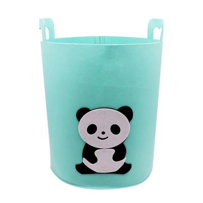 China Large Capacity Stocked Folding Felt Storage Bucket Storage Custom Color Thickened Basket for sale