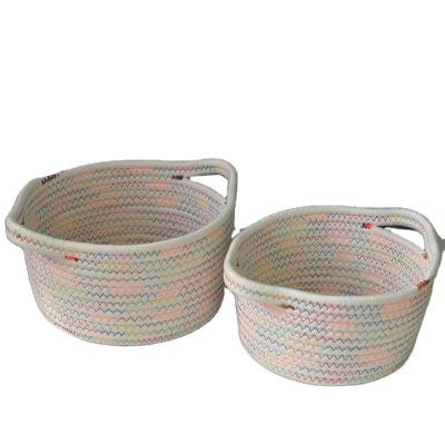 China Custom Color Woven Cotton Storage Basket Key Toy Storage Basket Multi-Size Storage Box Viable for sale