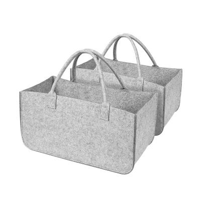 China Viable Felt Storage Baskets With Handles Soft Durable Toy Storage Nursery Bins Home Decorations Diy Basket Felt Basket for sale