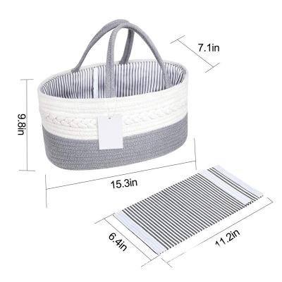 China Amazon Selling Laundry Storage Box Toy Storage Box Toy Storage Basket Cotton Viable Rope Woven Organizer Storage Rack For Home for sale