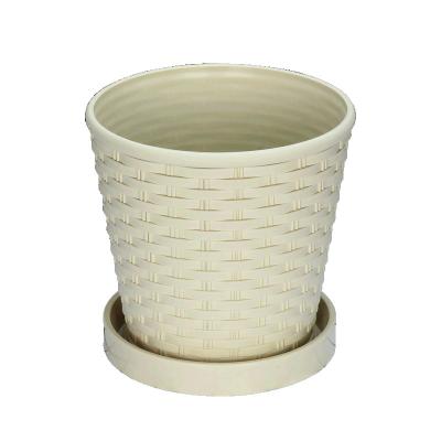 China Southwestern thickened resin radish flower pot plant indoor round bamboo plastic round bamboo tray direct sales for sale