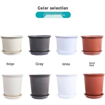 China Heaven and earth special wholesale plastic home resin melamine flower pot radish Nordic green pot with tray for sale