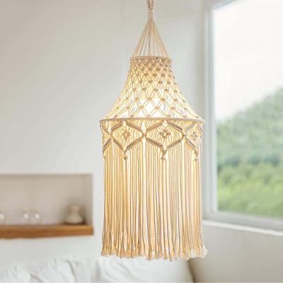 China New Nordic style chandelier tapestry lampshade decoration dependance Bohemian lighting Southwestern home decoration handwoven for sale