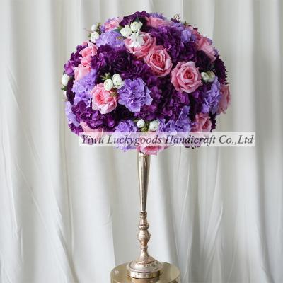 China LFB1692 Factory Direct Selling Silk+foam Rose Flower Ball Tall Centerpiece For Wedding Table for sale