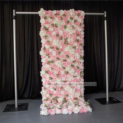 China Fabric Wall Flower Decoration Wedding Panels Home Decoration Artificial Flower Backdrop Silk Flower Wall for sale