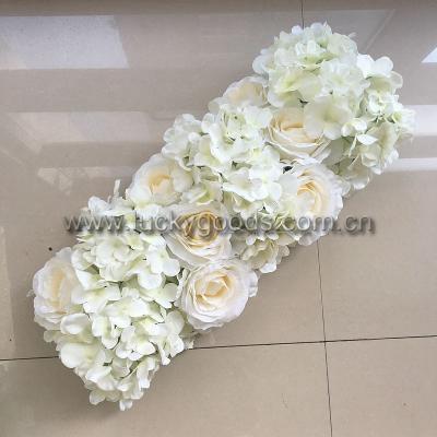 China Wholesale Wedding Wall LFB132 Factory Sale U Shape Flower Runner Wedding Stage Flower Arrangement for sale