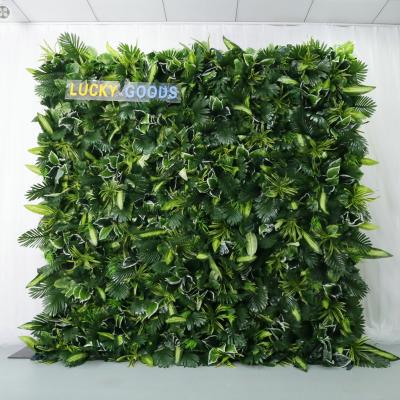 China decorative flowers & Hot Selling Garlands Roll Up Back Green Cloth Flower Wall Backdrop For Wedding Decoration for sale