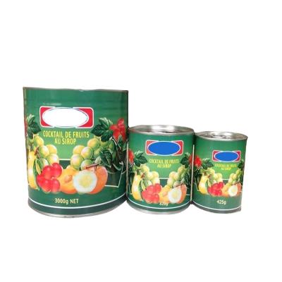 China canned packaged food and fruit can of mixed fruits for sale