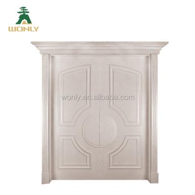 China Waterproof 100% solid wood door base track with good quality interior entry door for sale