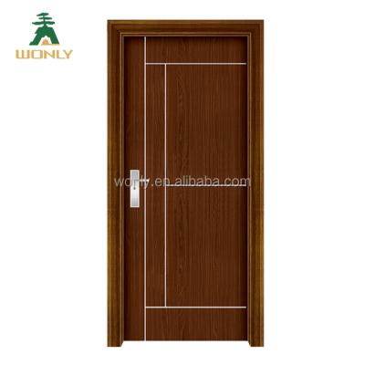 China New anti-theft pvc coated wooden pvc reliable door mdf quality door soundproof glass door for sale