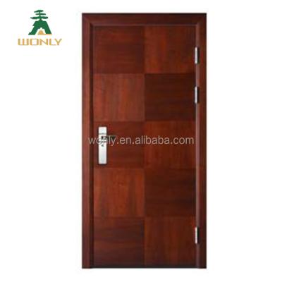 China Hotel room anti-theft door security classic steel wooden armored exterior door for sale