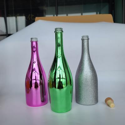 China Luxury Gold Plated Food Bottle Pink Champagne Wine 750ml Custom for sale