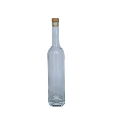 China High Quality Food Custom 750ml Long Neck Glass Clear Bottle Long Choked Beer Bottles for sale