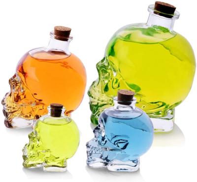 China 2021 New Design Food Wine Decanter Skull Whiskey Vodka Bottle Beer Glass Decanter for sale