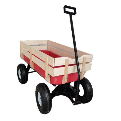 China Australian market popular wooden garden tool cart TP1801 with four steel wheels for sale