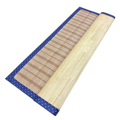 China Cooling Smooth Bamboo Mattress Bed Mat Summer Sleeping Blue Edging Topper for sale