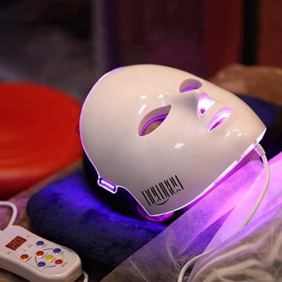 China Acne Treatment Led Face Beauty Light Therapy, Skin Care Facial Mask 7 Led Light Therapy Blue And Red Light For Acne Photon Mask for sale