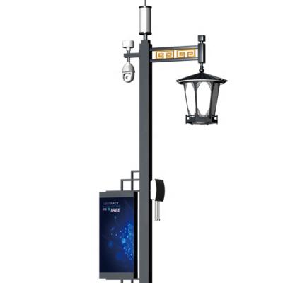 China ROAD smart street light with advertising LED screen control system WiFi speaker and one key alarm system charging function for sale