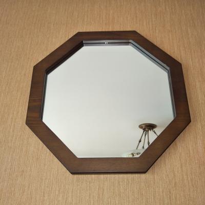 China New Arrival North America Style Modern Nordic Octagon Style Solid Wood Framed Mirror For Wall Or Household Decoration Makeup Mirror for sale