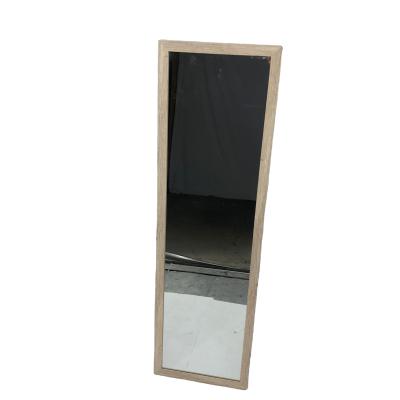 China Factory Wholesale Modern North America Style MDF Paper Wrapped Over Door Mirror 30x120cm Wood Color Wooden Frame Indoor Or Outdoor Dressing Mirror for sale