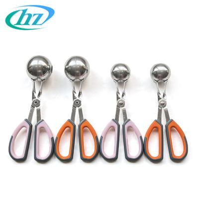 China Factory direct sale durable stainless steel color handle double meatball clip with anti slip handle for sale