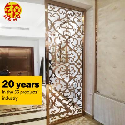 China Chinese Attractive Stainless Steel Metal Partitions Customized CNC Laser Cut Fancy Room Dividers Luxury Screen Partition for sale