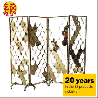 China Stainless Steel Cutting Board Pop Up Screen Room Small Mini Stainless Steel Decorative Folding Screen for sale