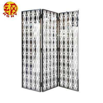 China Stainless Steel Stainless Steel Pop Up Metal 4 Panels Folding Screen Chinese Room Divider Room Divider for sale