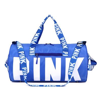 China Custom Sports/Travel/Daily 2022 Pink Logo Travel Sport Gym With Shoe Compartment Duffel Bags for sale