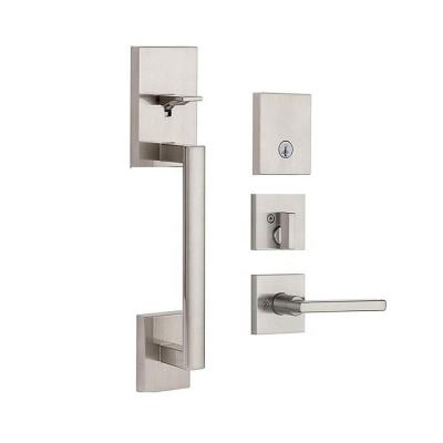 China Front Door Grip Lock With Double Door Pull Handle Door Handle Lock Set Entry Door Lock Double Part for sale