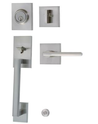 China Suitable For Entry Hot Sales Front Door Lock Double Cylinder Zinc Alloy Custom Door Handelset for sale