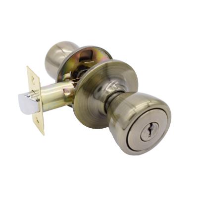 China Suitable for entry factory OEM market North American half moon brass door knobs lock cabinet handle knob locks for sale