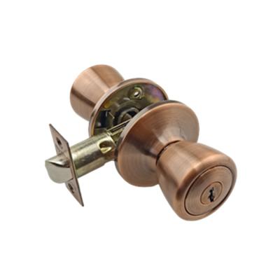 China Suitable for entry factory OEM North American half moon brass door knob with lock bolt lock for wooden doors blister cylinder lock for sale