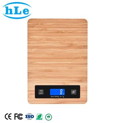 China New Inventions Switch Food Fruit Nutrition Digital Kitchen Bamboo Food Scale 230*160*18 mm for sale