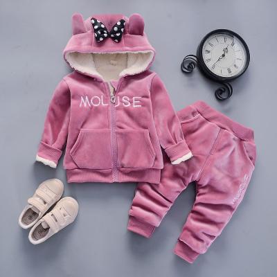 China Plush Casual Hooded Pocket Thickening Sweatshirts And Sweatpants Kids 2 Pcs Baby Boy Clothing Set Unisex Clothing Set for sale