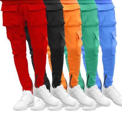 China Sustainable Streetwear Customized Zipper Pockets Autumn Casual Trousers Sweatpants Mens Multi Jogger Cargo Pants for sale