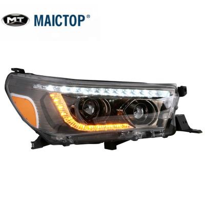 China Doule lens MAICTOP car parts led moving headlamp doule lens headlamp for hilux revo 2015-2017 new model for sale