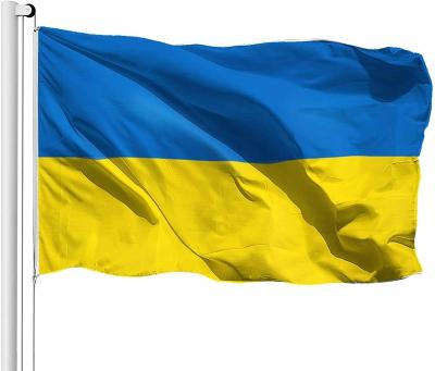 China Ukrainian World Cup Flag Nonwoven European Flag 90*150cm Polyester Fabric for sale