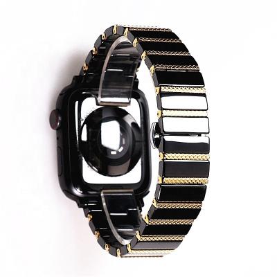 China New Ceramic Strap For Apple Smart Watch Fashion Personality Apple Watch 7/5/6/se Iwatch Single Chain Ceramic Band 40mm 44mm 41mm 45mm for sale