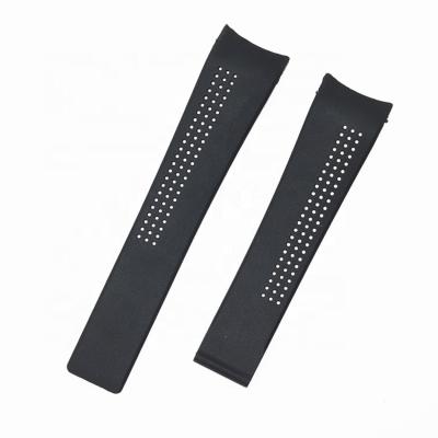 China Factory Manufacturer 20mm 22mm Silicone Rubber Wrist Watch Rubber Strap for sale