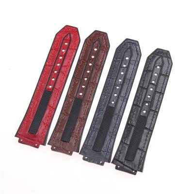 China Silicone Rubber Rubber Strap Fits Cowhide Bamboo Silicone Convex Body 17mm Strap Width 25mm Lower Strap Wrist Strap for sale