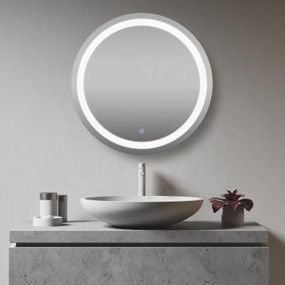 China Dimmable Frontlit Illuminated Round Led Mirror Circle Wall Mirror for sale