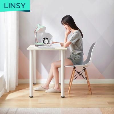 China Linsy Modern White Executive Desk LS092V1 (Other) Luxury Adjustable Modern Wooden Reception Table Office Reading Computer Work Desk for sale