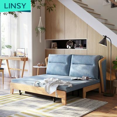 China Linsy Foldable Modern Metal Sofa Bed European Space Saving Furniture Wooden Single Folding Sofa Bed LS210SF1 for sale