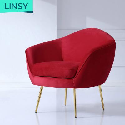 China Linsy Comfortable Convertible Relax Nordic Simple Sofa Bedroom Designer Chaise Lounge Chairs For Living Room Furniture Dy18 for sale