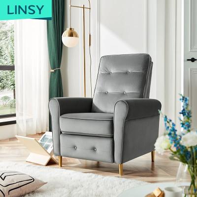 China Modern Bedroom Sofa Chair LS291SF1 Single Seat Massage Velvet (The Other) Linsy Recliner Comfortable Stylish Adjustable Armchair for sale